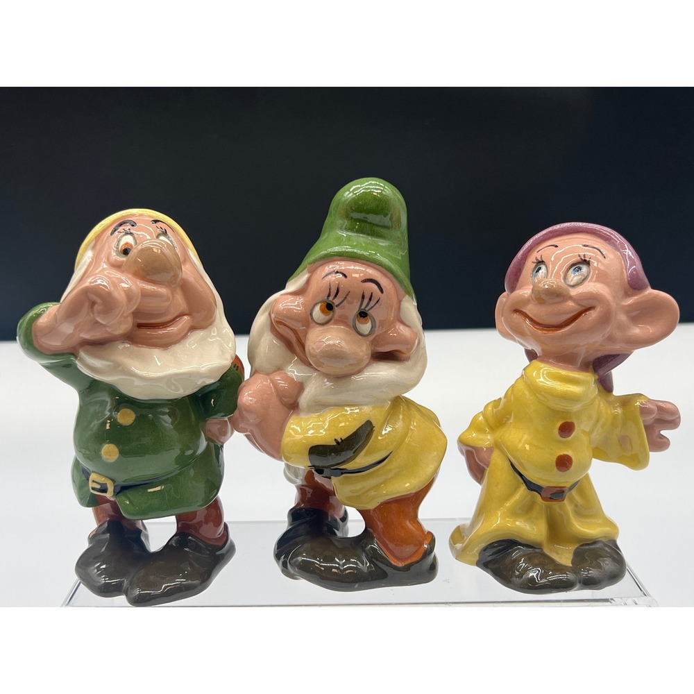 1940s Walt Disney Snow White Evan K Shaw 7" Figures Lot of 3